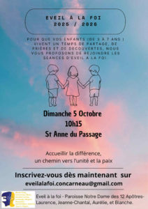 Reprise des rencontres de l’éveil à la Foi