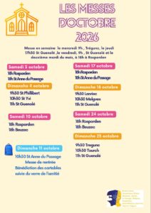 Messes du mois d’octobre 2026